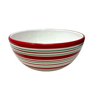 St. Nicholas Square Candy Stripe Bowl | Candy Greetings 9”